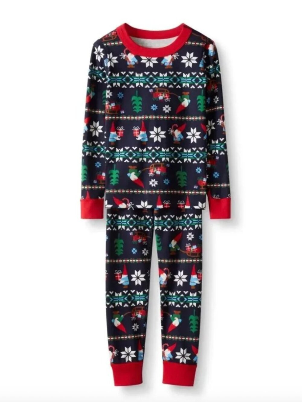 Hanna Andersson Holiday HannaJams Cotton Pajama Set Gnome Sweet Gnome Size 5 110